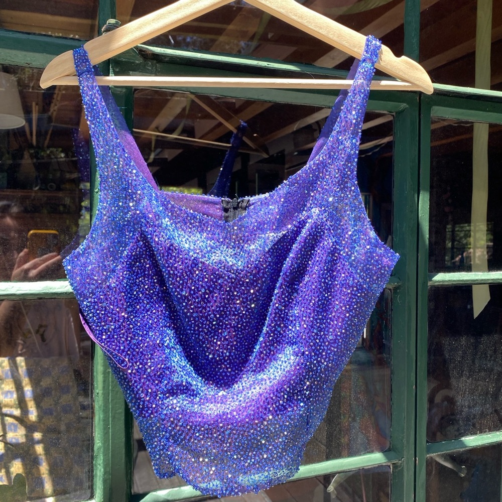 Vintage Silk Beaded Tank Top